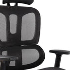Black Adjustable Height Swivel Rolling Office Chair With Footrest