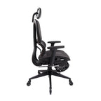 Black Adjustable Height Swivel Rolling Office Chair With Footrest
