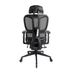Black Adjustable Height Swivel Rolling Office Chair With Footrest