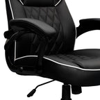 Black Adjustable Height Swivel Rolling Executive Office Chair