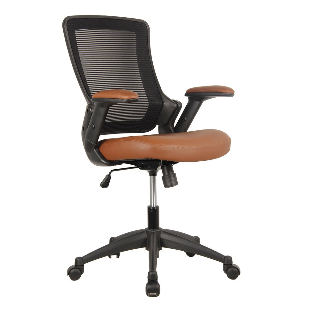 Brown Adjustable Height Swivel Rolling Office Chair