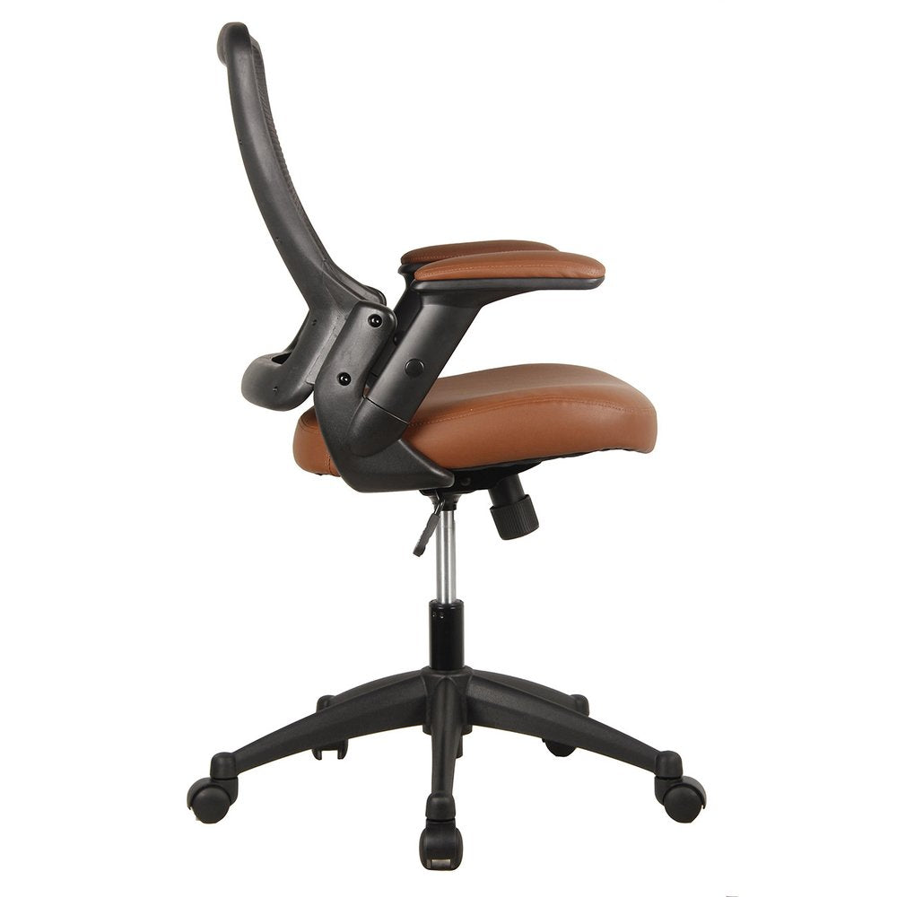 Brown Adjustable Height Swivel Rolling Office Chair