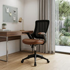 Brown Adjustable Height Swivel Rolling Office Chair