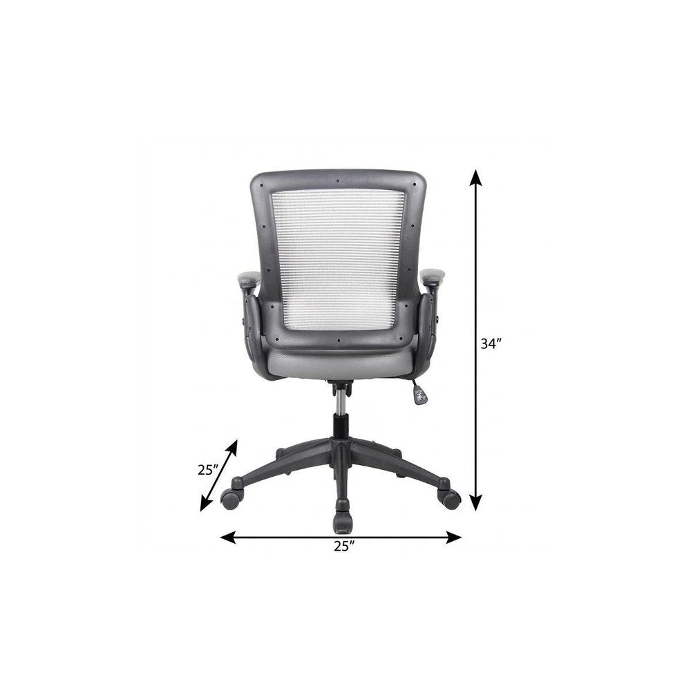 Brown Adjustable Height Swivel Rolling Office Chair