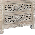 Five Piec Gray Solid Wood Bedroom Set With Mirror