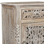 Five Piec Gray Solid Wood Bedroom Set With Mirror