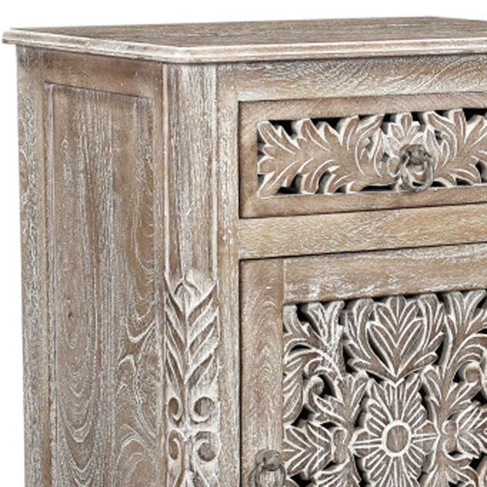 Five Piec Gray Solid Wood Bedroom Set With Mirror