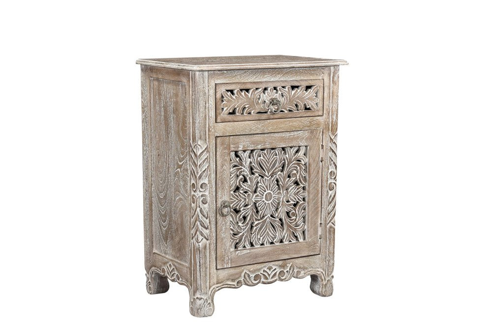 Five Piec Gray Solid Wood Bedroom Set With Mirror