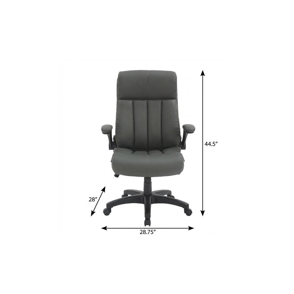 Gray Adjustable Height Swivel Rolling Executive Office Chair