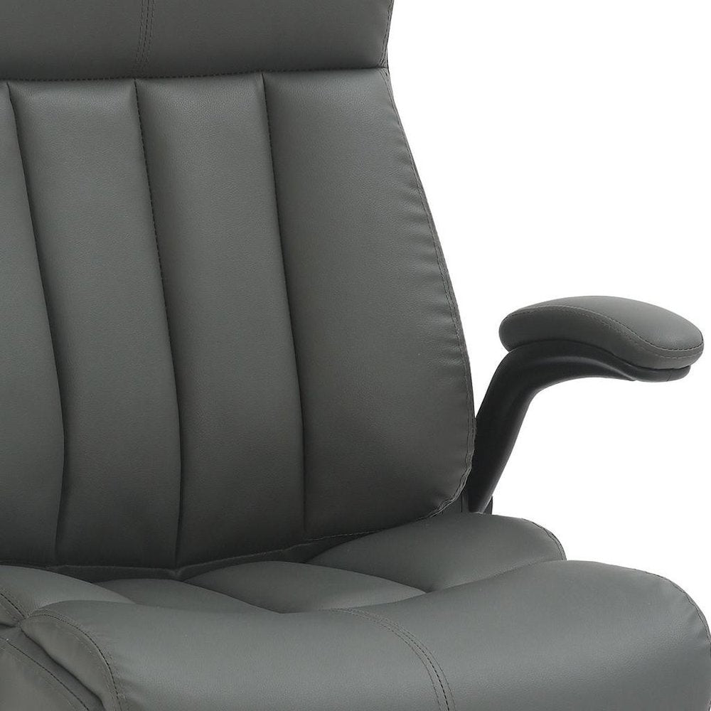 Gray Adjustable Height Swivel Rolling Executive Office Chair