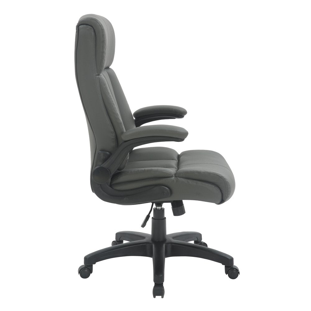 Gray Adjustable Height Swivel Rolling Executive Office Chair