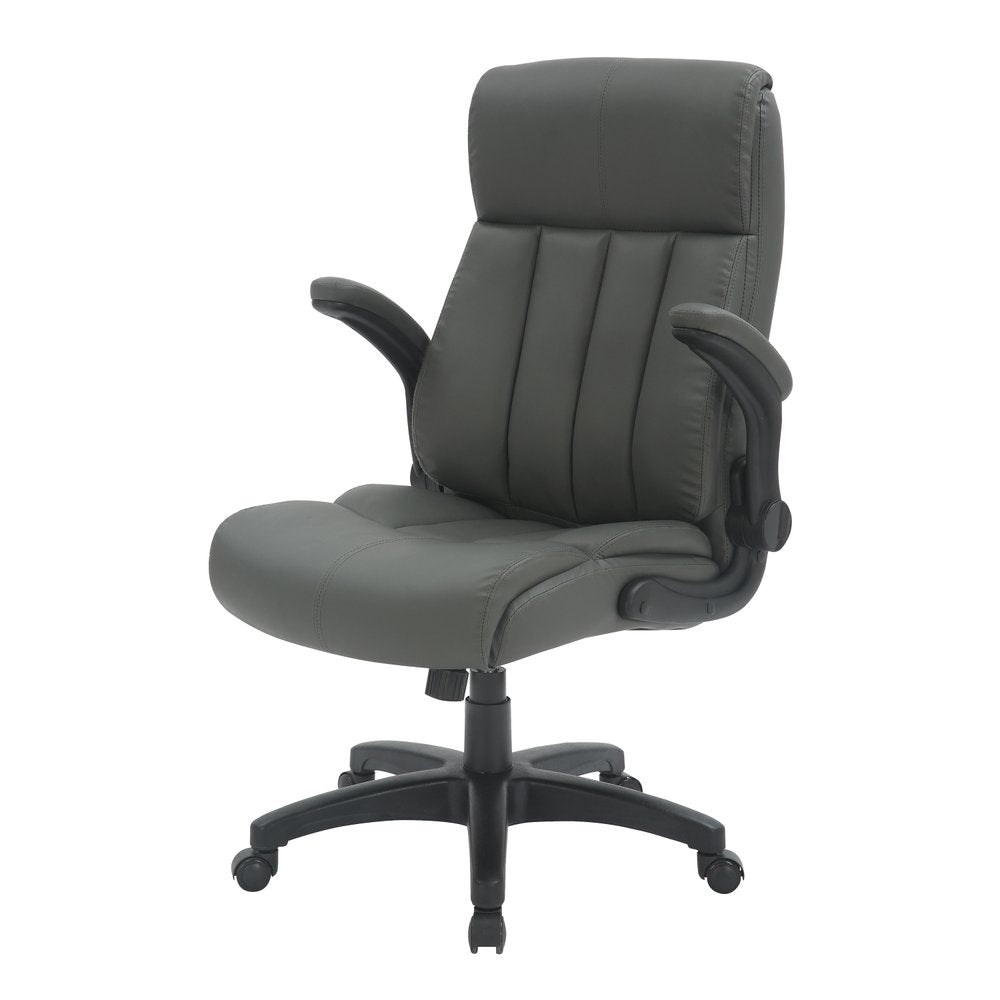 Gray Adjustable Height Swivel Rolling Executive Office Chair