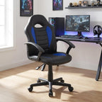 Blue Adjustable Height Swivel Rolling Gaming Chair