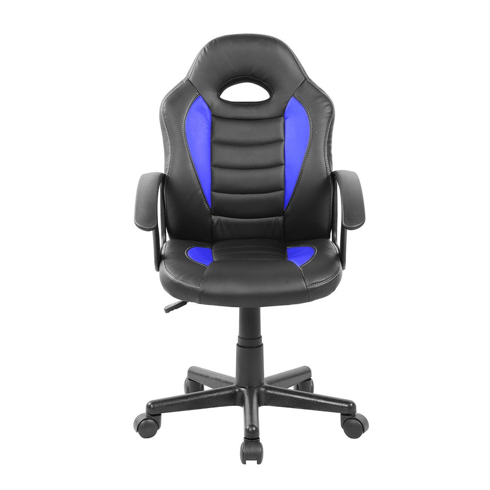 Blue Adjustable Height Swivel Rolling Gaming Chair