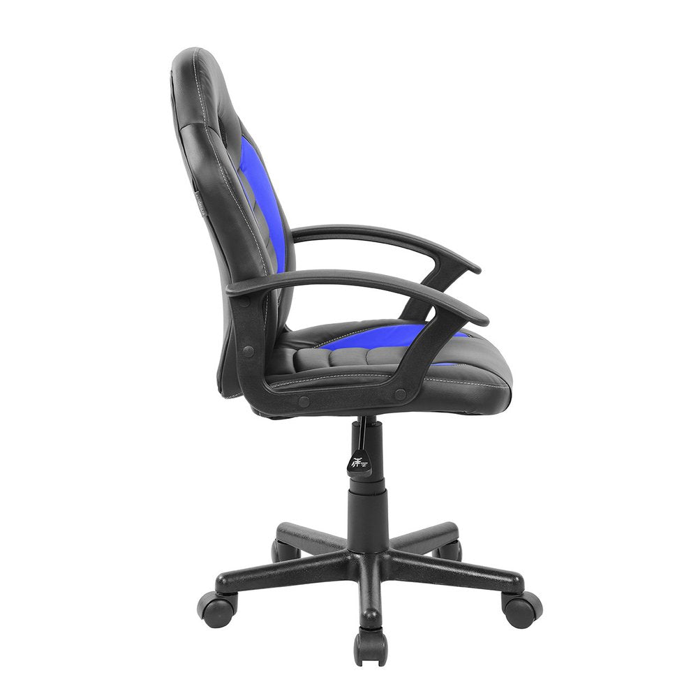 Blue Adjustable Height Swivel Rolling Gaming Chair