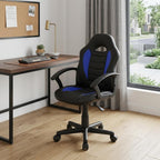 Blue Adjustable Height Swivel Rolling Gaming Chair