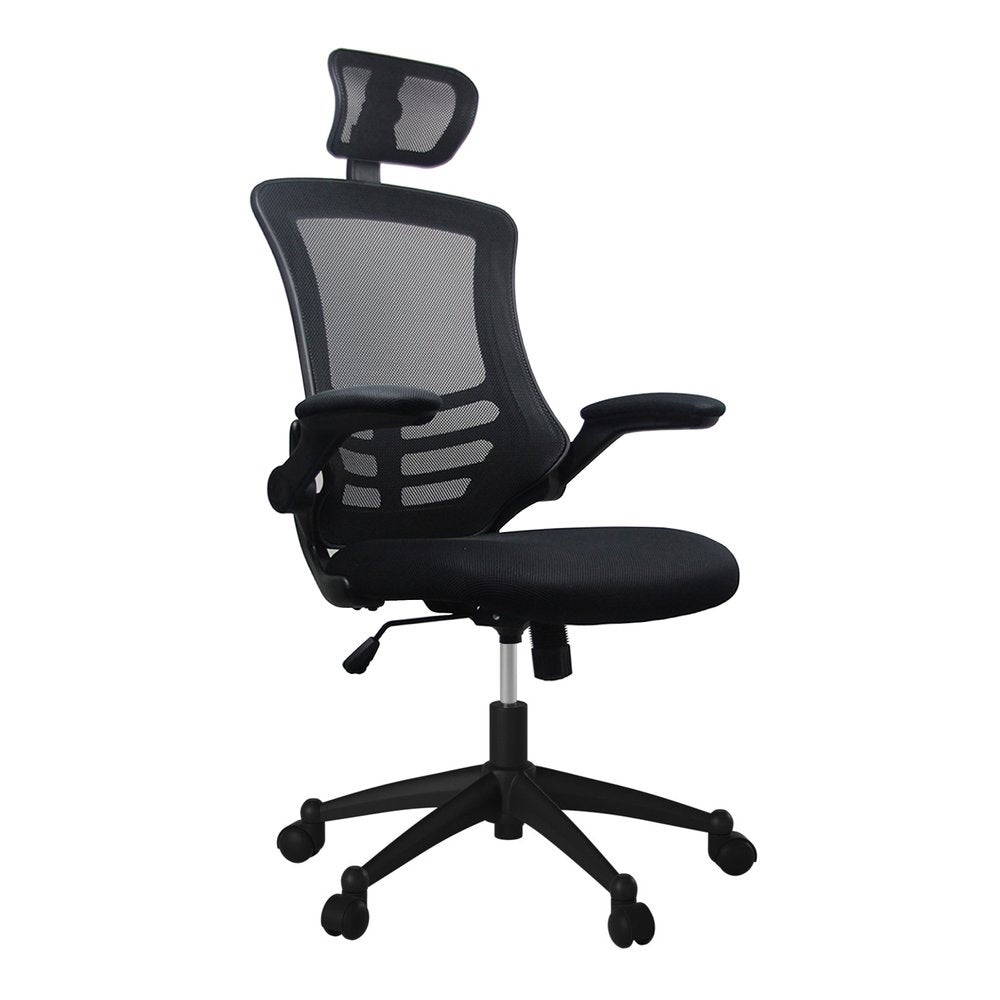 Black Adjustable Height Swivel Rolling Executive Office Chair