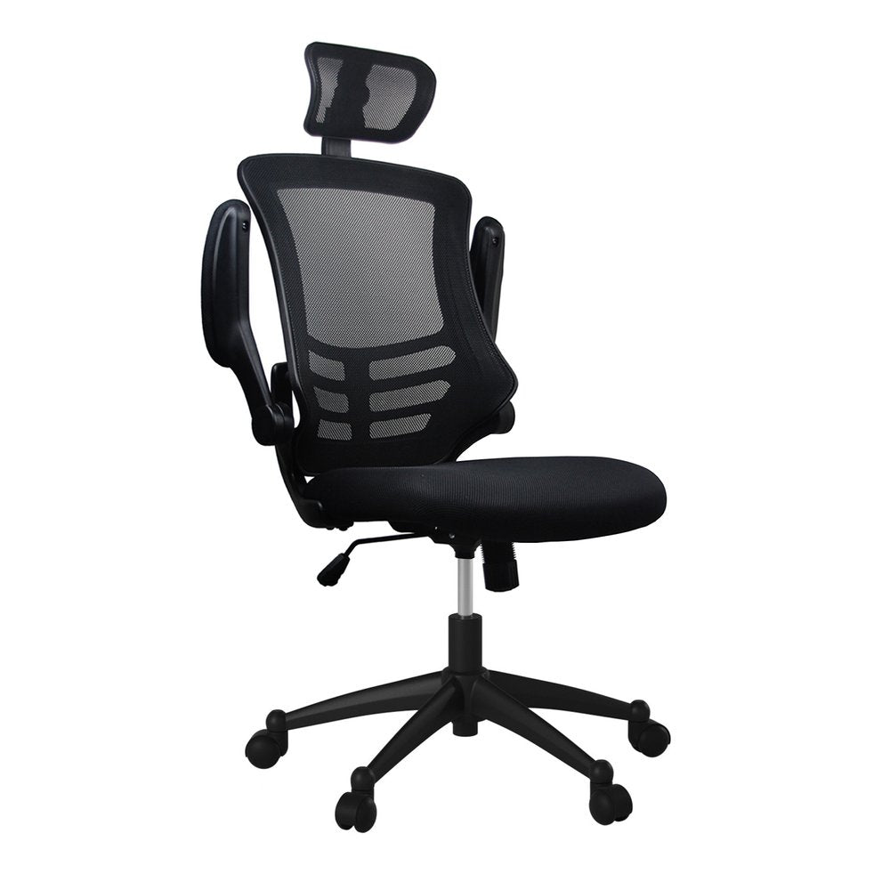 Black Adjustable Height Swivel Rolling Executive Office Chair