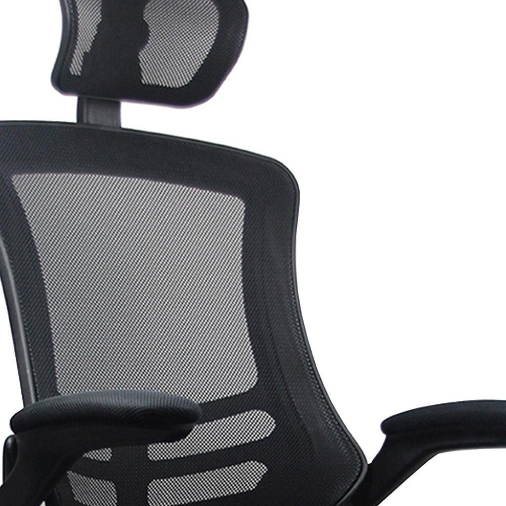 Black Adjustable Height Swivel Rolling Executive Office Chair
