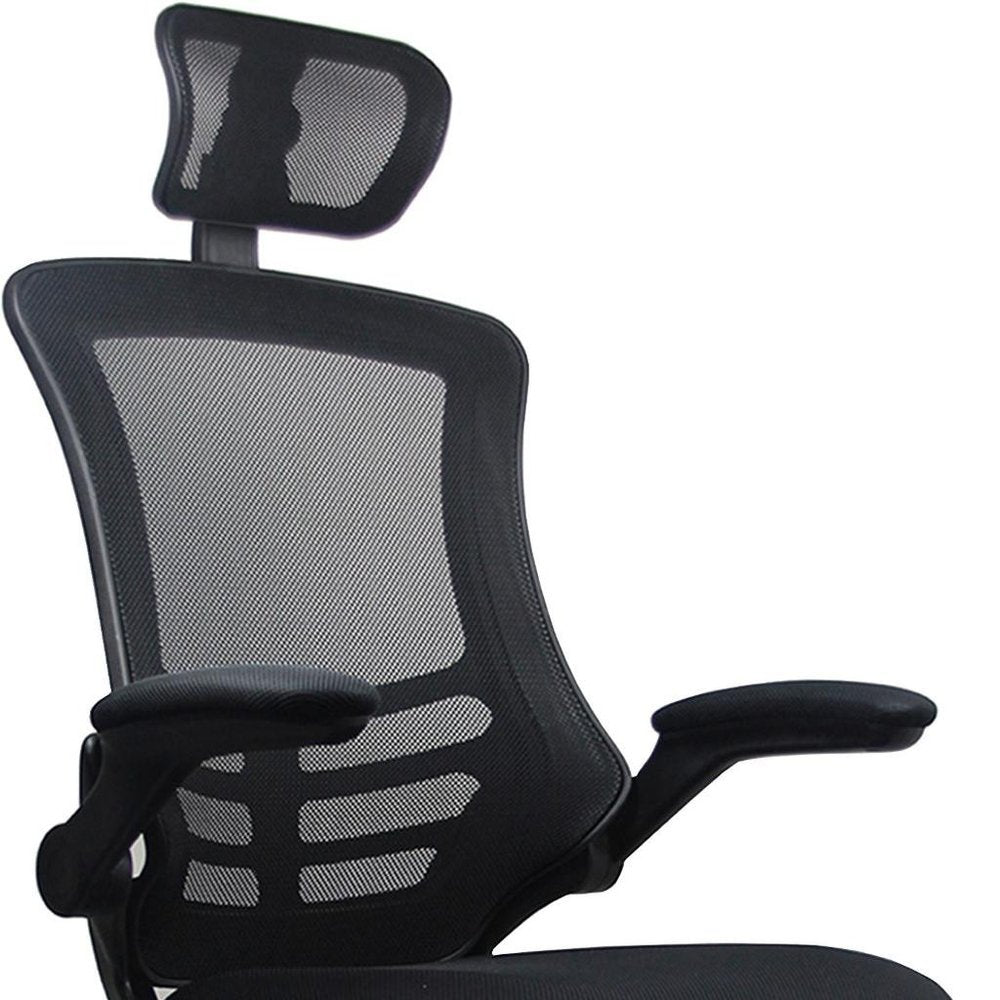 Black Adjustable Height Swivel Rolling Executive Office Chair