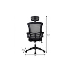 Black Adjustable Height Swivel Rolling Executive Office Chair