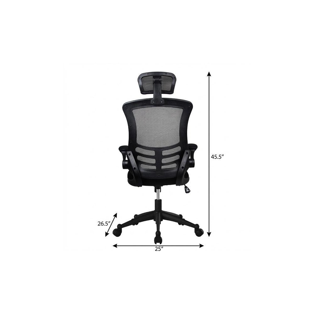 Black Adjustable Height Swivel Rolling Executive Office Chair