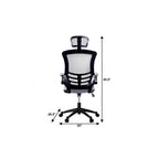 Black Adjustable Height Swivel Rolling Executive Office Chair