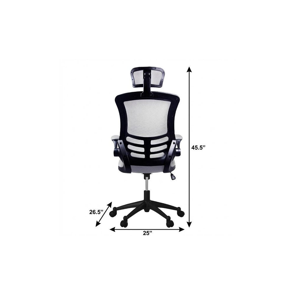 Black Adjustable Height Swivel Rolling Executive Office Chair