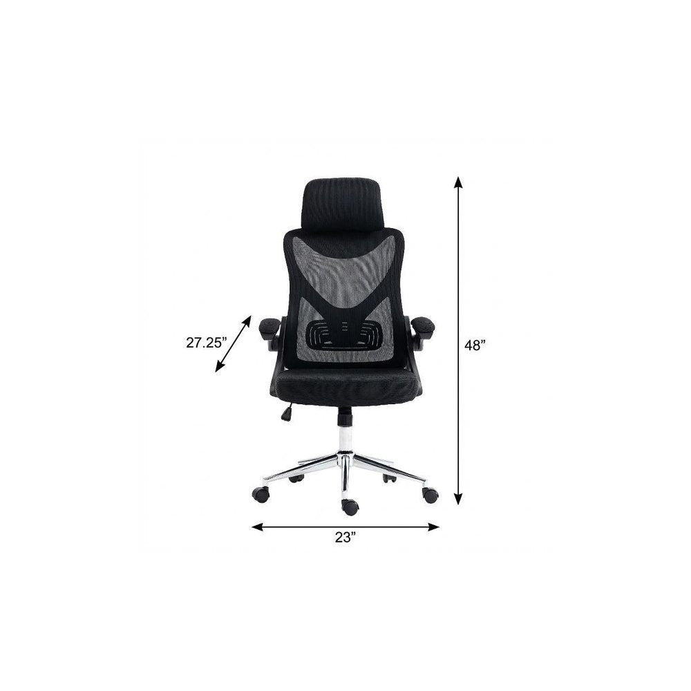 Black Adjustable Height Swivel Rolling Office Chair