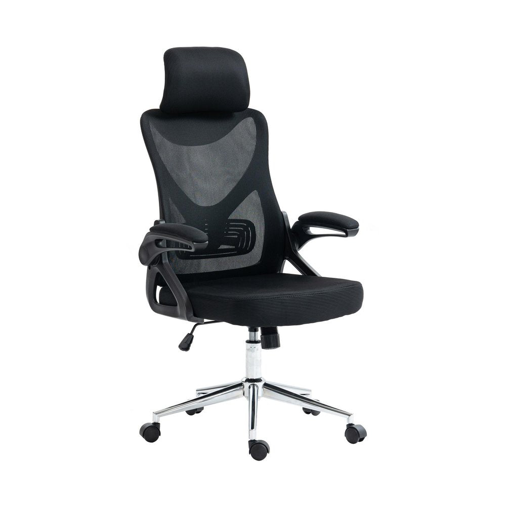 Black Adjustable Height Swivel Rolling Office Chair