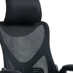 Black Adjustable Height Swivel Rolling Office Chair