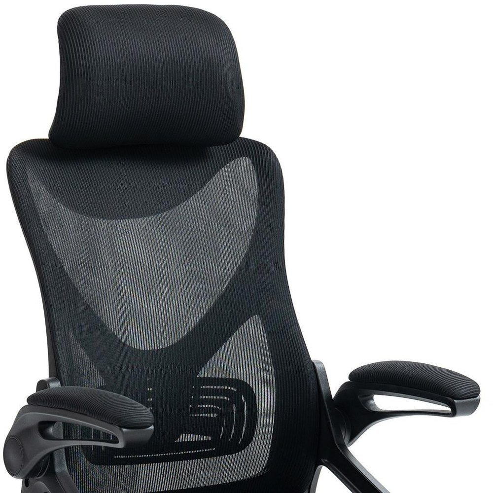 Black Adjustable Height Swivel Rolling Office Chair