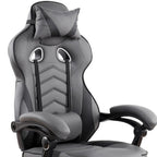 Gray Adjustable Height Swivel Rolling Racecar Executive Office Chair