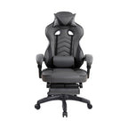Gray Adjustable Height Swivel Rolling Racecar Executive Office Chair
