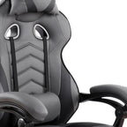 Gray Adjustable Height Swivel Rolling Racecar Executive Office Chair