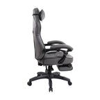 Gray Adjustable Height Swivel Rolling Racecar Executive Office Chair
