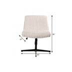 Ivory And Black Adjustable Height Faux Fur Swivel Rolling Gaming Chair