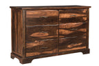 Five Piec Dark Brown Solid Wood Bedroom Set With Mirror