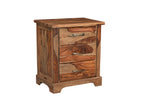 Five Piec Brown Solid Wood Bedroom Set With Mirror