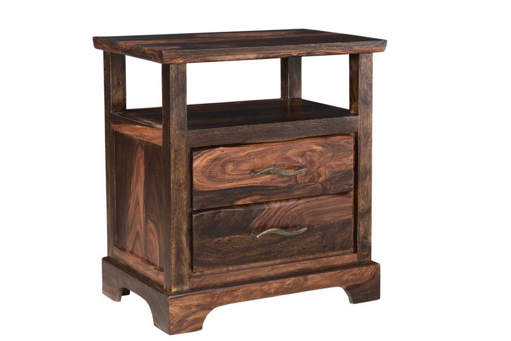Five Piec Dark Brown Solid Wood Bedroom Set With Mirror