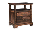 Five Piec Dark Brown Solid Wood Bedroom Set With Mirror