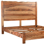 Five Piec Brown Solid Wood Bedroom Set With Mirror