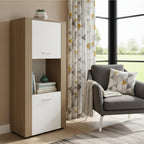 53" Beige Wood One Tier Bookcase with One Door