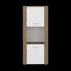 53" Beige Wood One Tier Bookcase with One Door