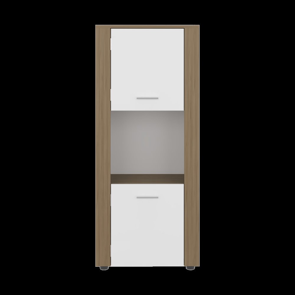 53" Beige Wood One Tier Bookcase with One Door