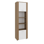 73" Beige Wood One Tier Bookcase with One Door