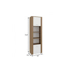 73" Beige Wood One Tier Bookcase with One Door