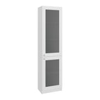 71" White Wood One Tier Bookcase with One Door