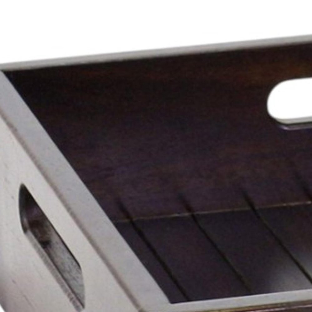16" Black Solid Wood Organizing Box