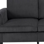 84" Dark Gray Corduroy Sofa
